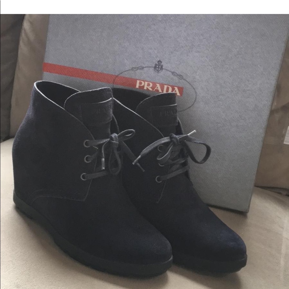 Calzature Donna Prada Wedge Bootie with box size 7